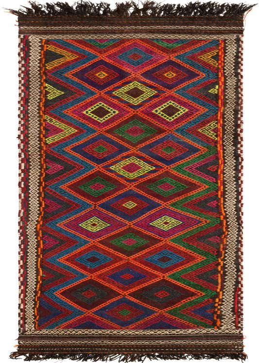 2' 1 x 8' 4 Hand Knotted Kilim Fars Persian Wool Runner Rug