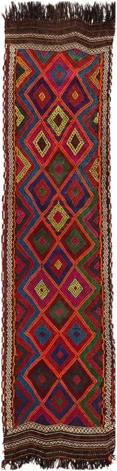 Detail image of 2' 1 x 8' 4 Hand Knotted Kilim Fars Persian Wool Runner Rug