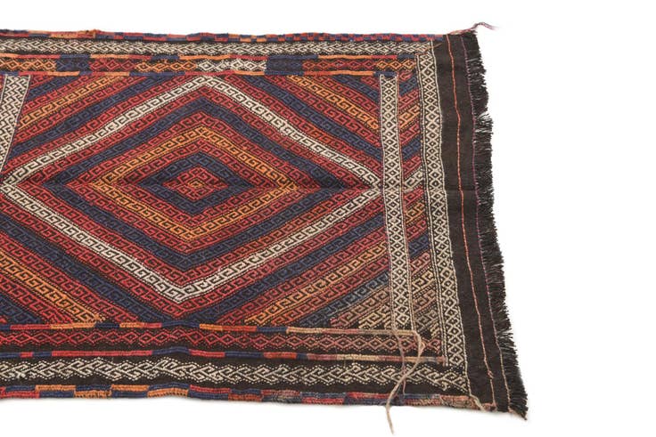 Detail image of 2' 7 x 10' 6 Hand Knotted Kilim Fars Persian Wool Runner Rug