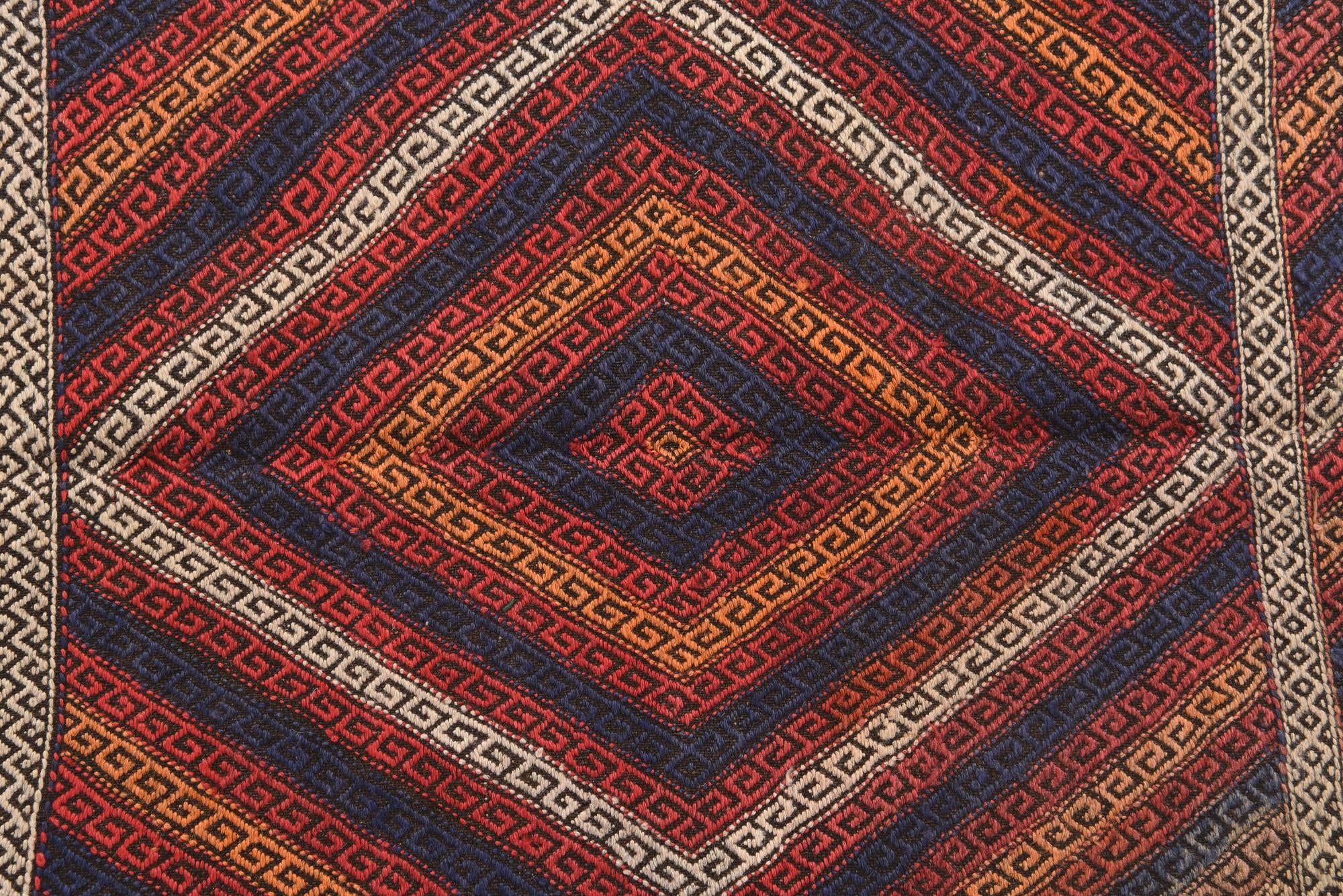 2' 7 x 10' 6 Hand Knotted Kilim Fars Persian Wool Runner Rug