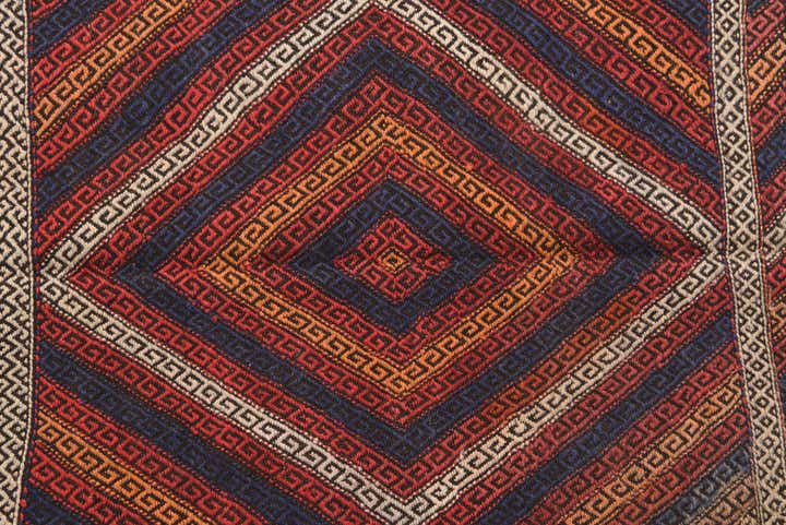 2' 7 x 10' 6 Hand Knotted Kilim Fars Persian Wool Runner Rug