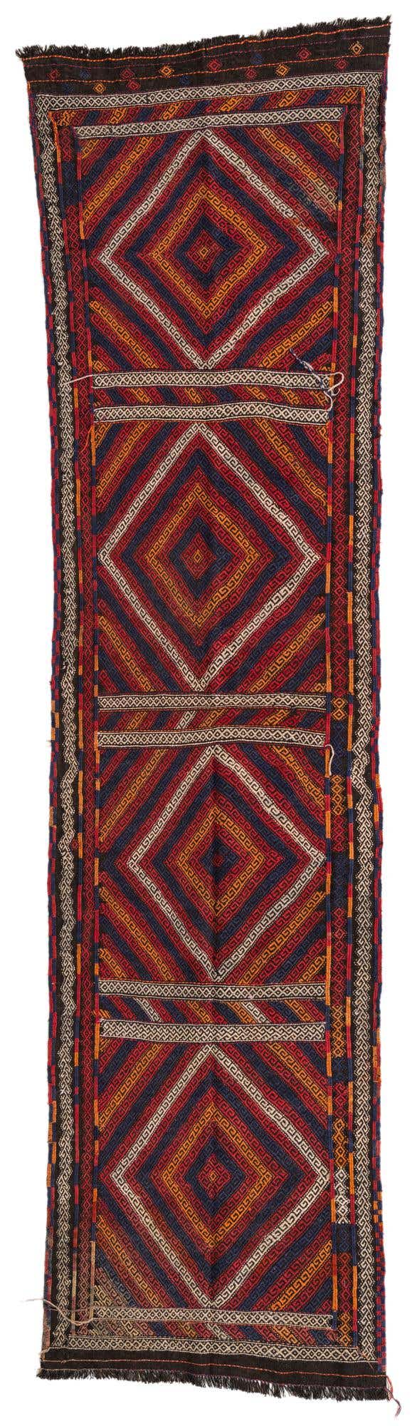 2' 7 x 10' 6 Hand Knotted Kilim Fars Persian Wool Runner Rug