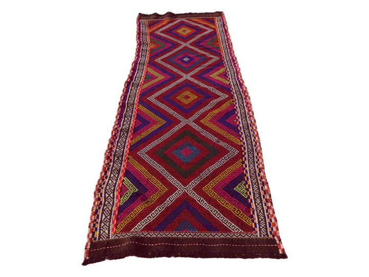 2' 3 x 8' 5 Hand Knotted Kilim Fars Persian Wool Runner Rug