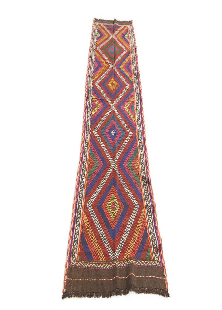 2' 3 x 8' 5 Hand Knotted Kilim Fars Persian Wool Runner Rug