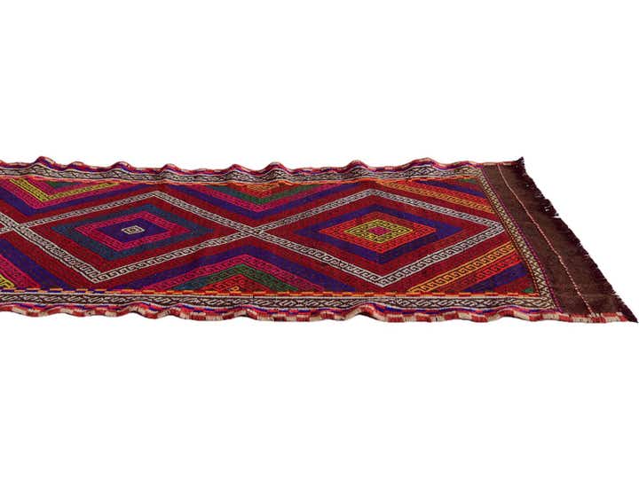 2' 3 x 8' 5 Hand Knotted Kilim Fars Persian Wool Runner Rug