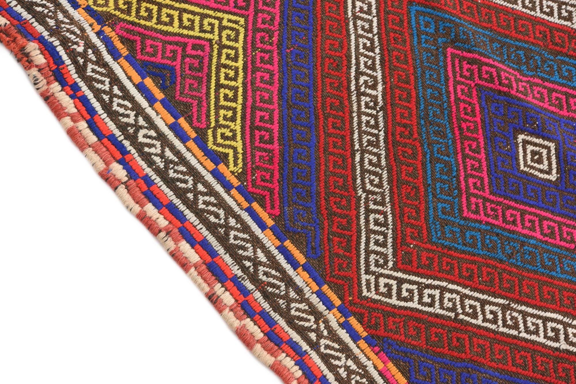 2' 3 x 8' 5 Hand Knotted Kilim Fars Persian Wool Runner Rug