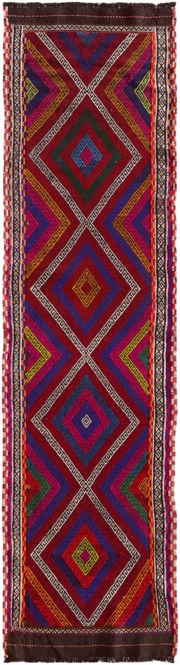 Detail image of 2' 3 x 8' 5 Hand Knotted Kilim Fars Persian Wool Runner Rug