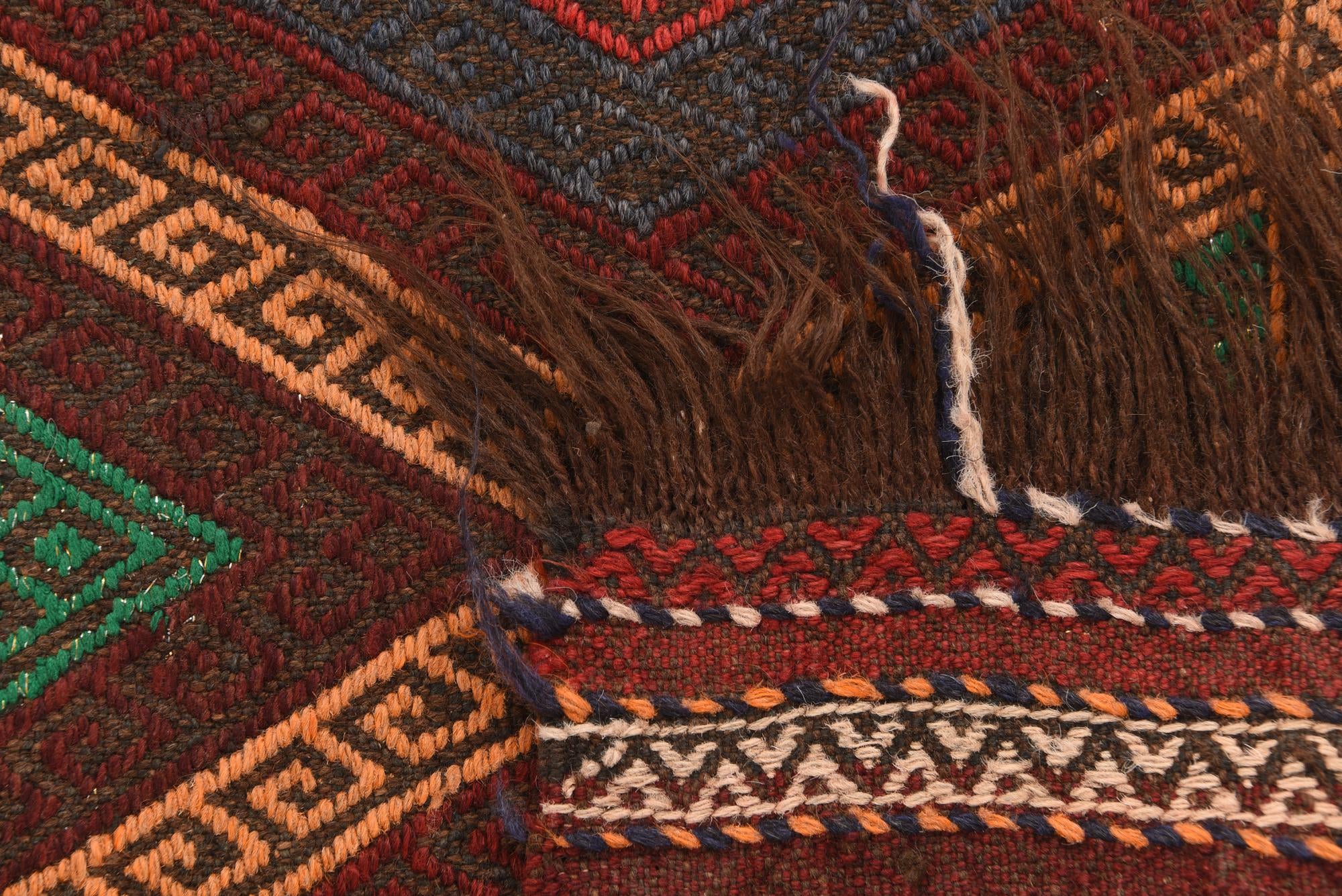 2' 1 x 7' 3 Hand Knotted Kilim Fars Persian Wool Runner Rug