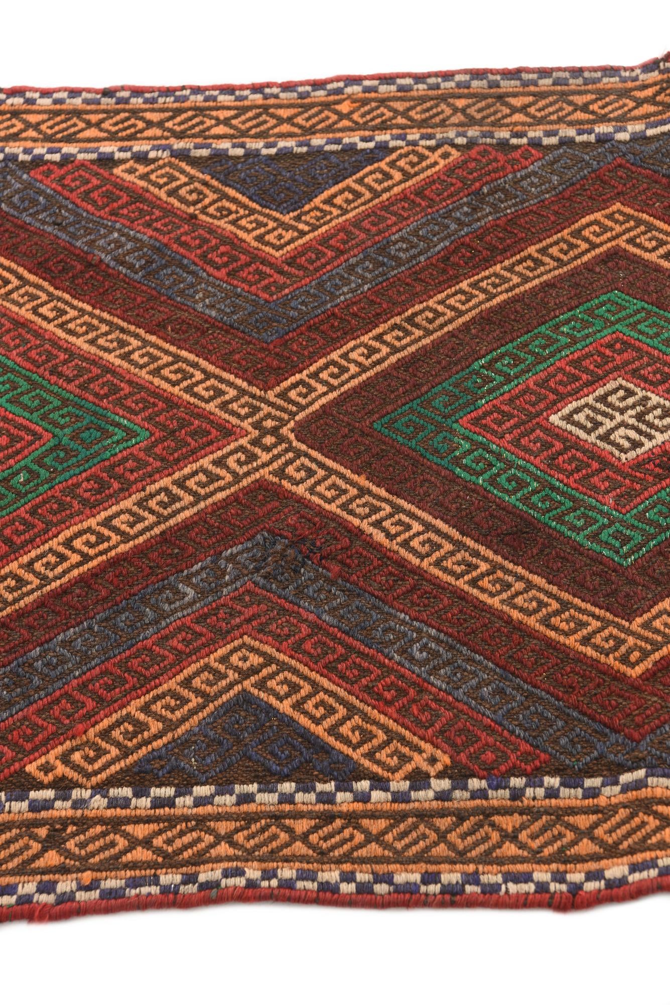 2' 1 x 7' 3 Hand Knotted Kilim Fars Persian Wool Runner Rug