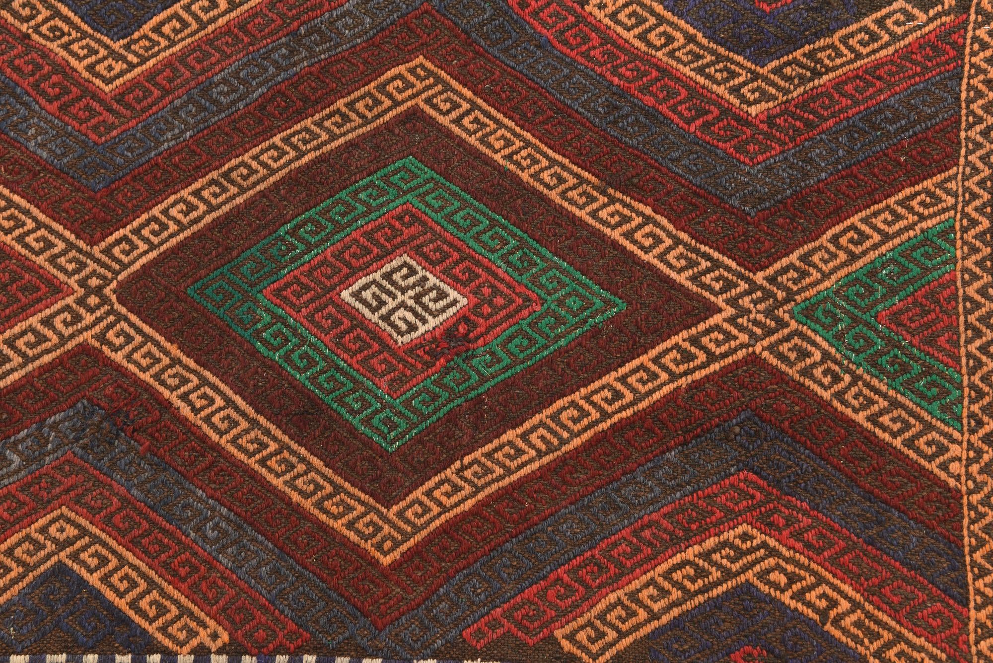 2' 1 x 7' 3 Hand Knotted Kilim Fars Persian Wool Runner Rug