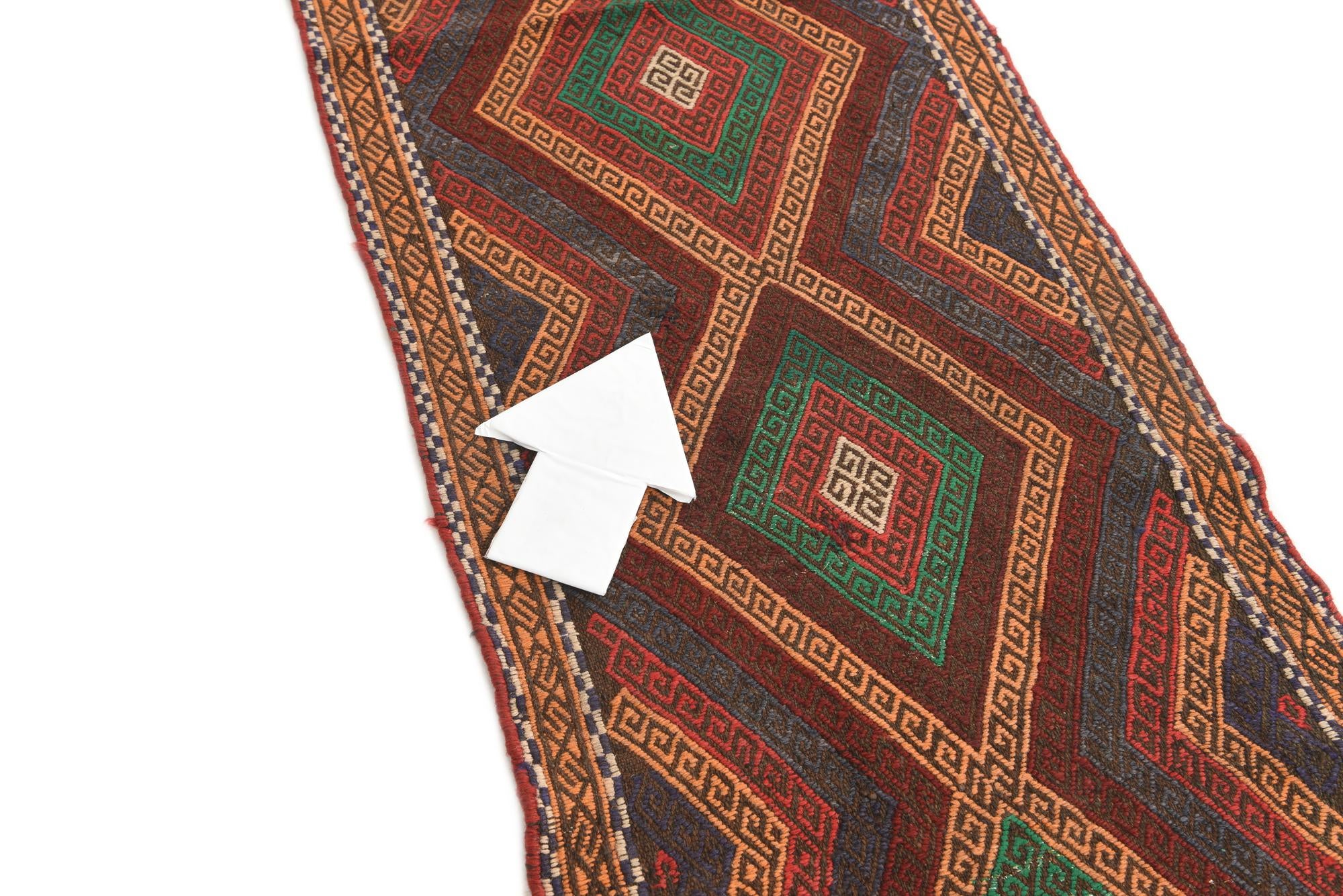 2' 1 x 7' 3 Hand Knotted Kilim Fars Persian Wool Runner Rug