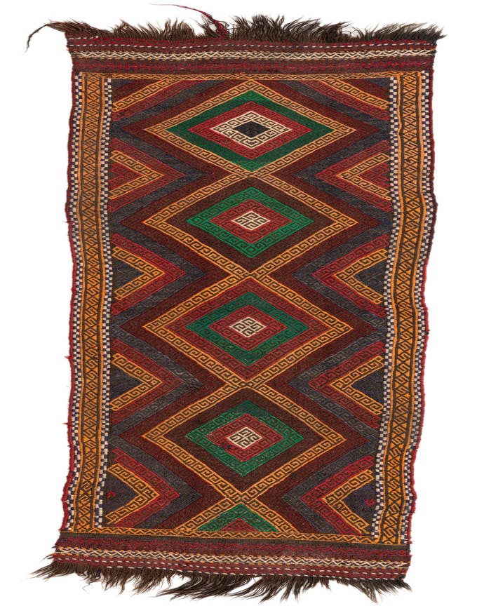 Detail image of 2' 1 x 7' 3 Hand Knotted Kilim Fars Persian Wool Runner Rug