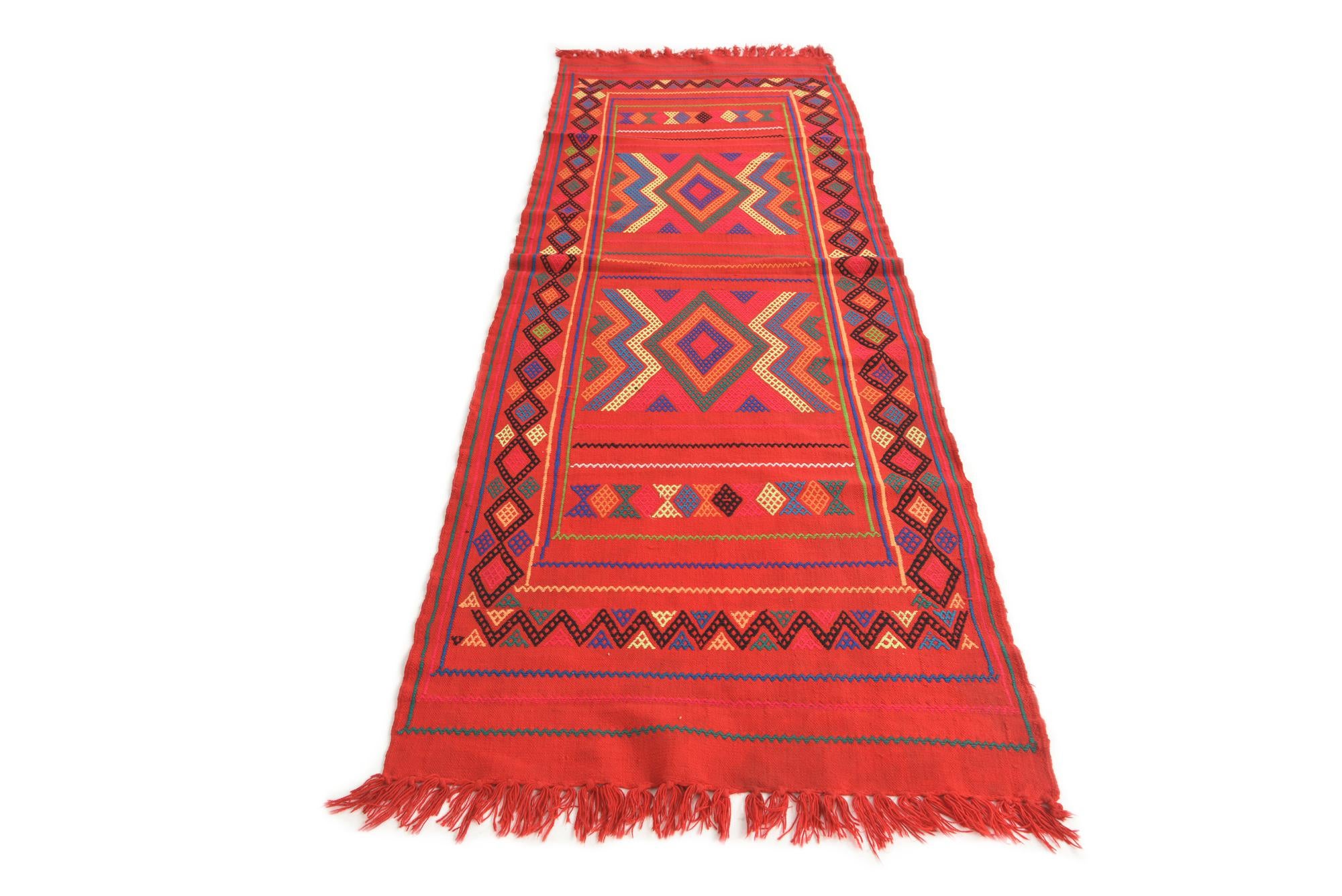 2' 9 x 8' 3 Hand Knotted Kilim Fars Persian Wool Runner Rug