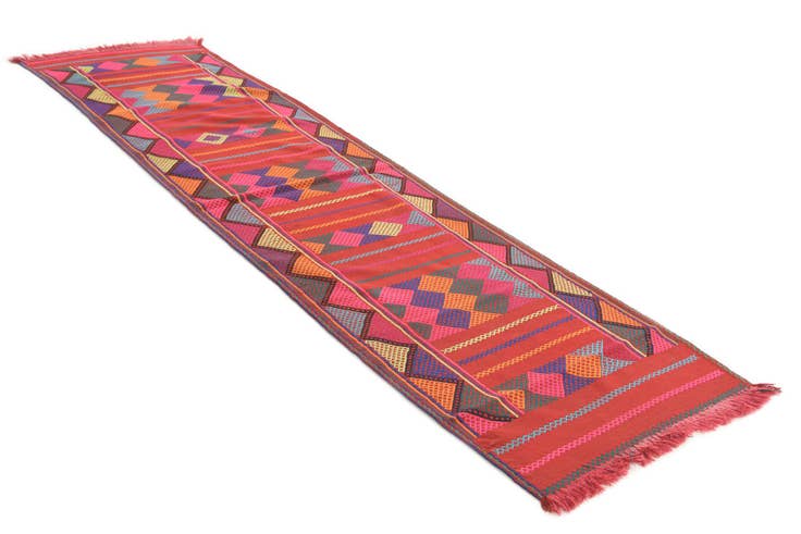 Detail image of 2' 6 x 9' 3 Hand Knotted Kilim Fars Persian Wool Runner Rug