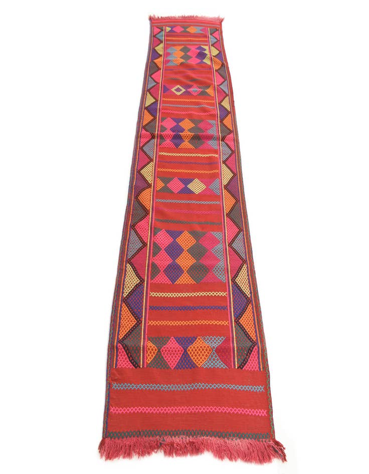 Detail image of 2' 6 x 9' 3  Hand Knotted Kilim Fars Persian Wool Runner Rug