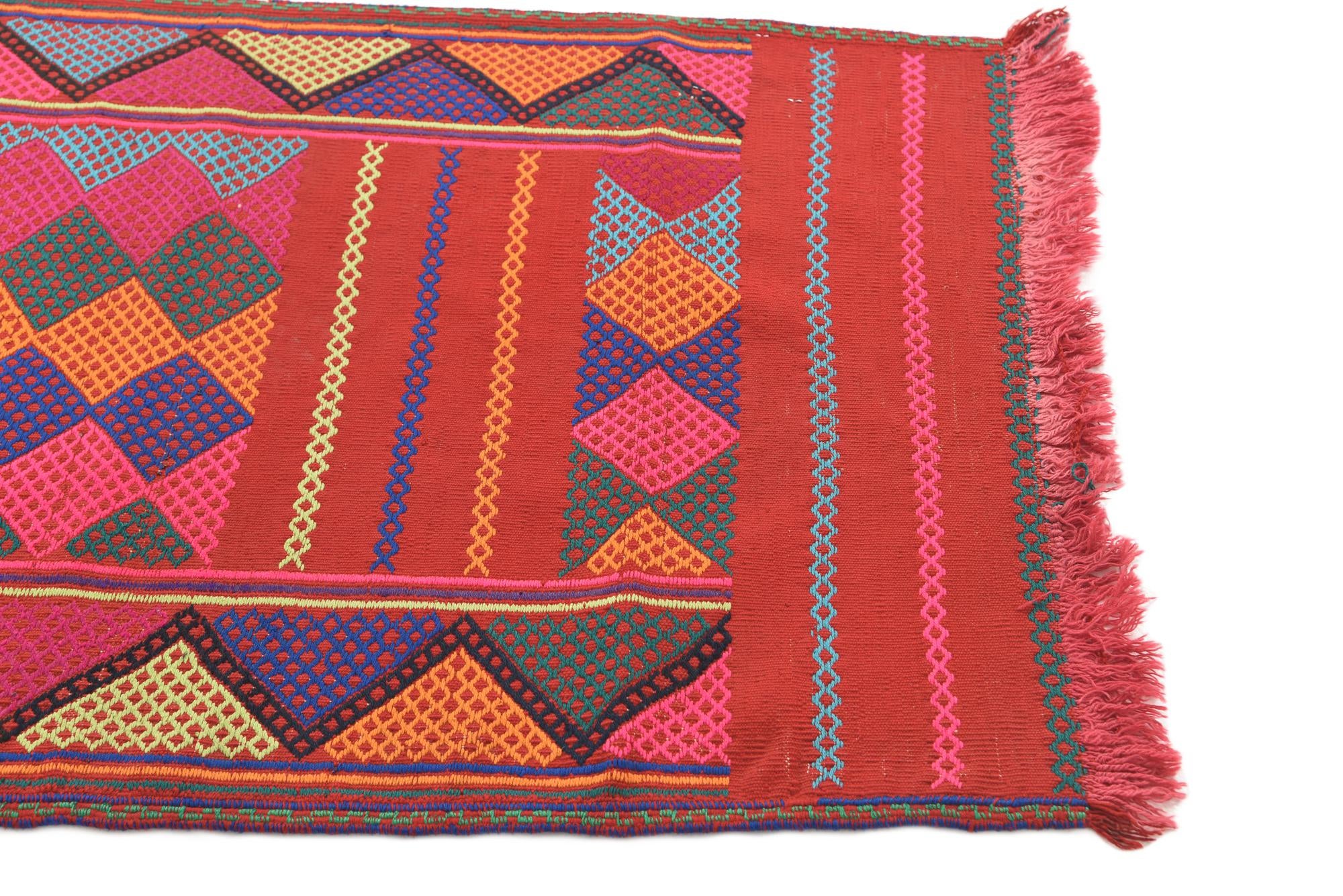 2' 6 x 9' 3 Hand Knotted Kilim Fars Persian Wool Runner Rug