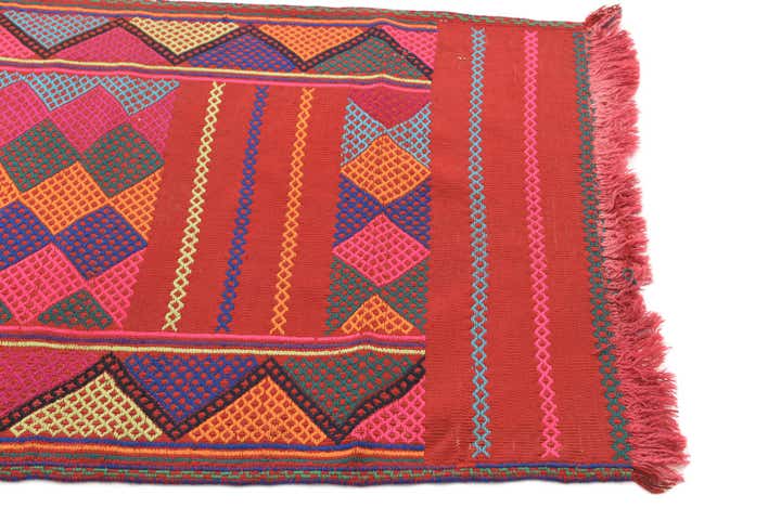 2' 6 x 9' 3 Hand Knotted Kilim Fars Persian Wool Runner Rug