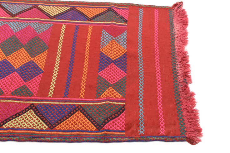 Detail image of 2' 6 x 9' 3 Hand Knotted Kilim Fars Persian Wool Runner Rug