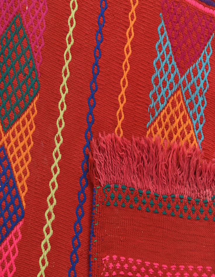 Detail image of 2' 6 x 9' 3  Hand Knotted Kilim Fars Persian Wool Runner Rug