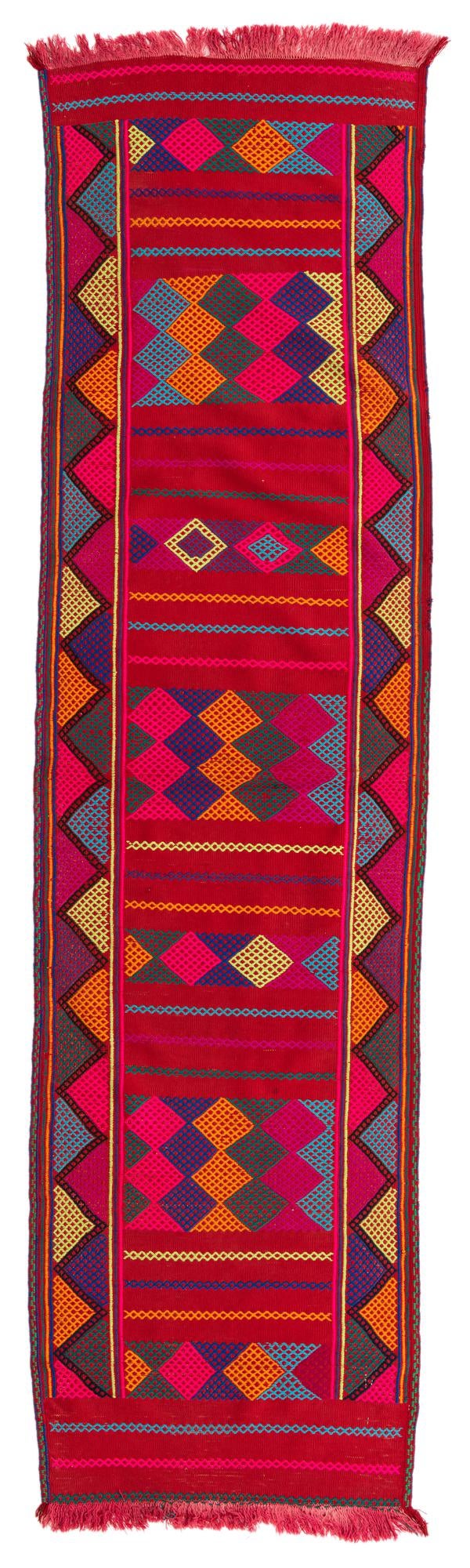 2' 6 x 9' 3 Hand Knotted Kilim Fars Persian Wool Runner Rug