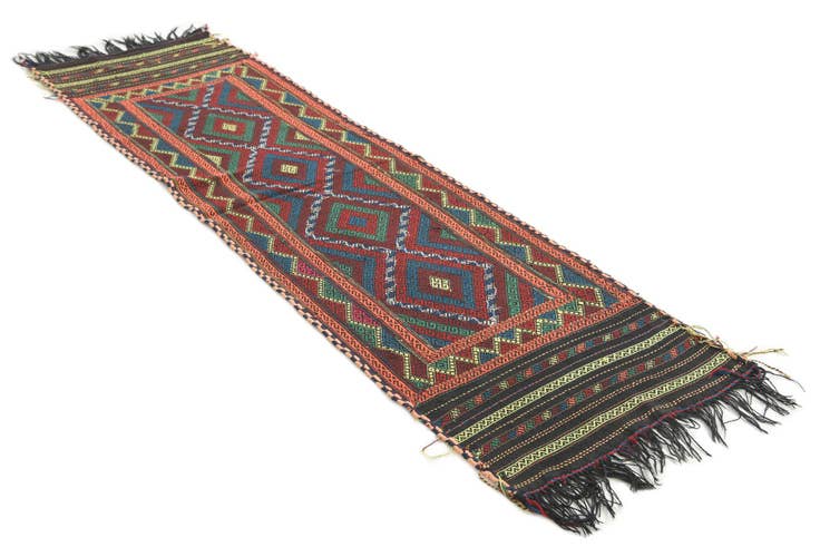 Detail image of 2' 3 x 7' 6 Hand Knotted Kilim Fars Persian Wool Runner Rug