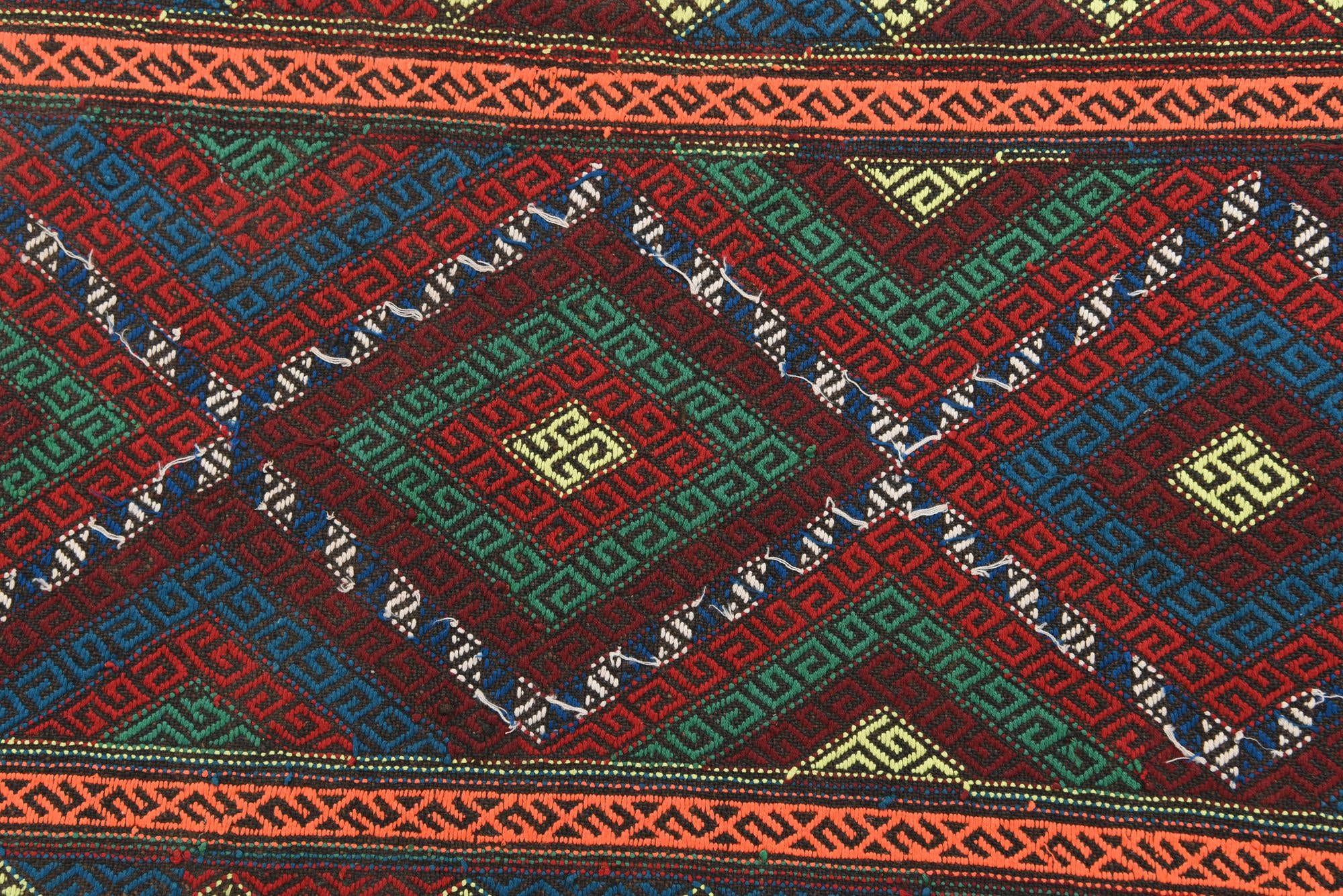 2' 3 x 7' 6 Hand Knotted Kilim Fars Persian Wool Runner Rug