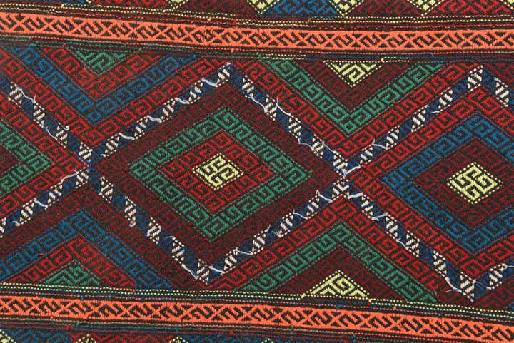 2' 3 x 7' 6 Hand Knotted Kilim Fars Persian Wool Runner Rug