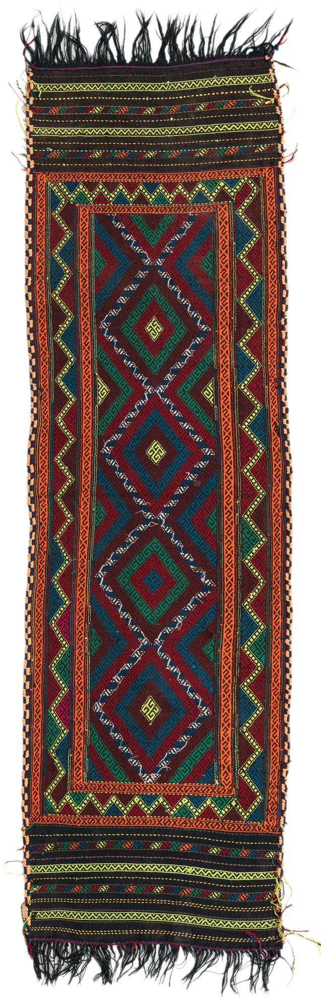 2' 3 x 7' 6 Hand Knotted Kilim Fars Persian Wool Runner Rug