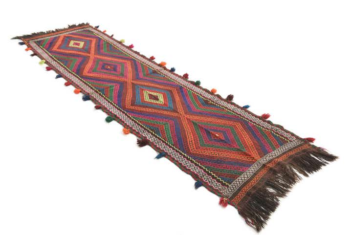 2' 5 x 9' 1 Hand Knotted Kilim Fars Persian Wool Runner Rug
