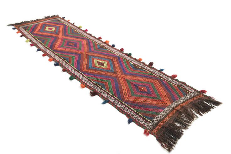 Detail image of 2' 5 x 9' 1 Hand Knotted Kilim Fars Persian Wool Runner Rug