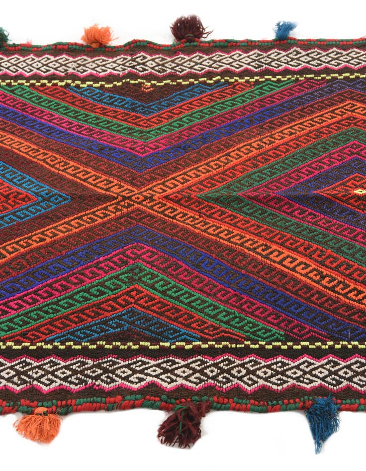 Detail image of 2' 5 x 9' 1  Hand Knotted Kilim Fars Persian Wool Runner Rug