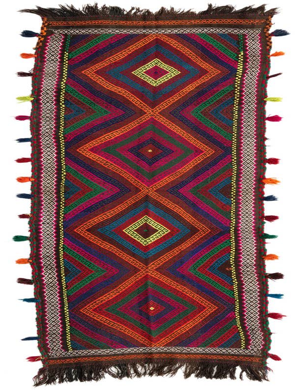 Detail image of 2' 5 x 9' 1 Hand Knotted Kilim Fars Persian Wool Runner Rug