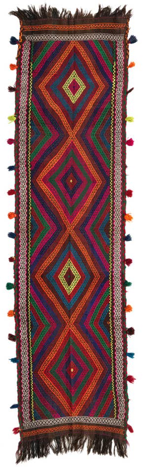 Detail image of 2' 5 x 9' 1 Hand Knotted Kilim Fars Persian Wool Runner Rug