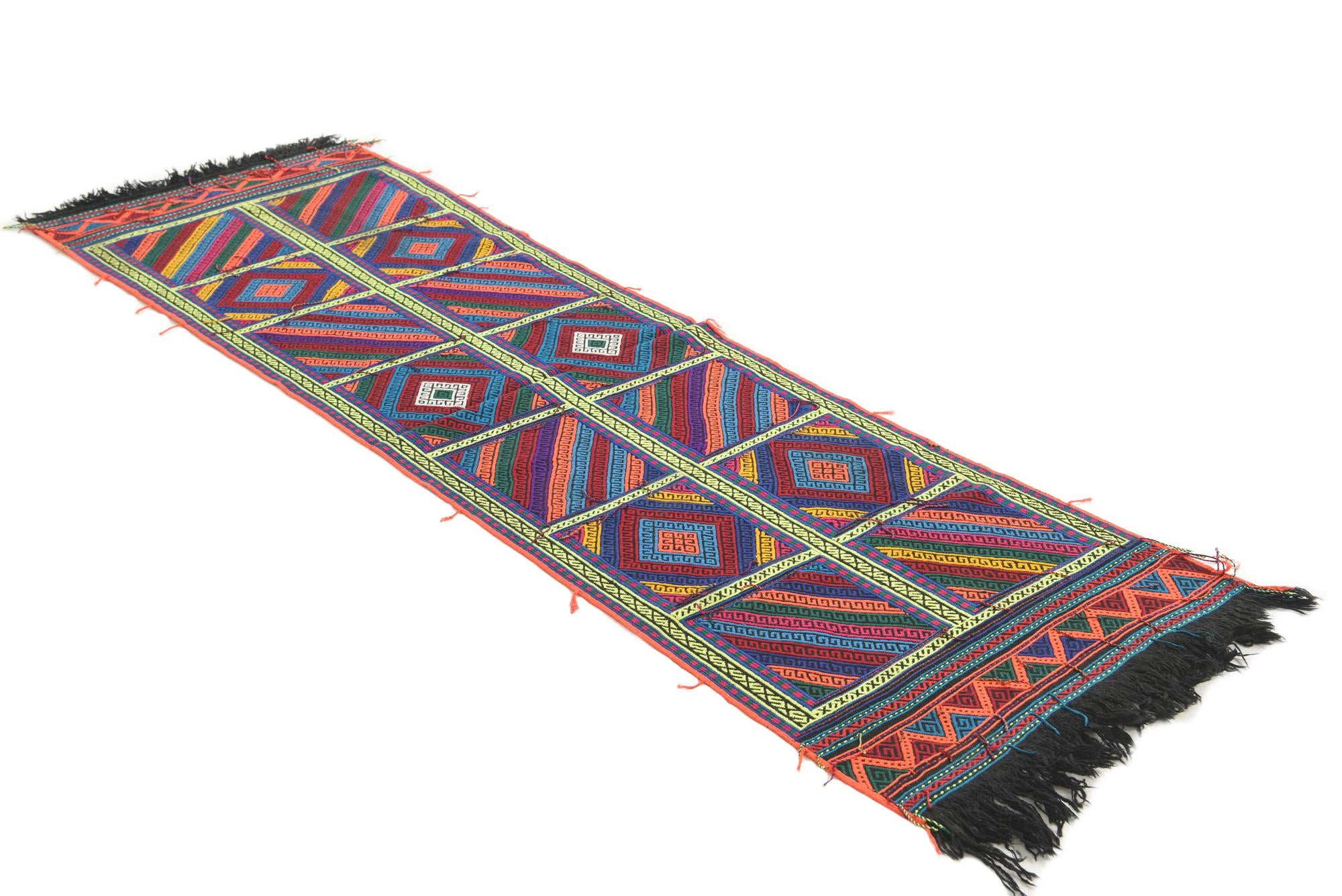 2' 2 x 7' Hand Knotted Kilim Fars Persian Wool Runner Rug