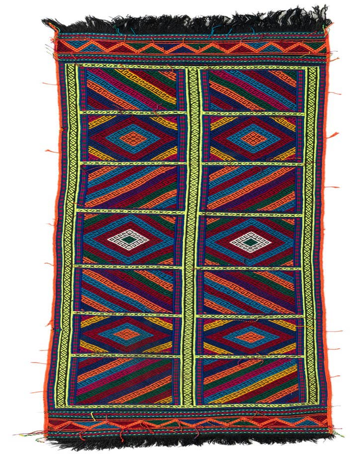 Detail image of 2' 2 x 7' Hand Knotted Kilim Fars Persian Wool Runner Rug