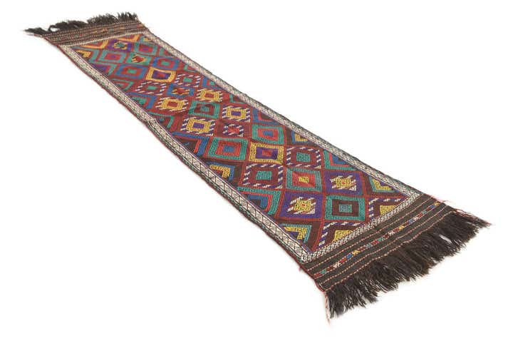 1' 10 x 7' 5 Hand Knotted Kilim Fars Persian Wool Runner Rug