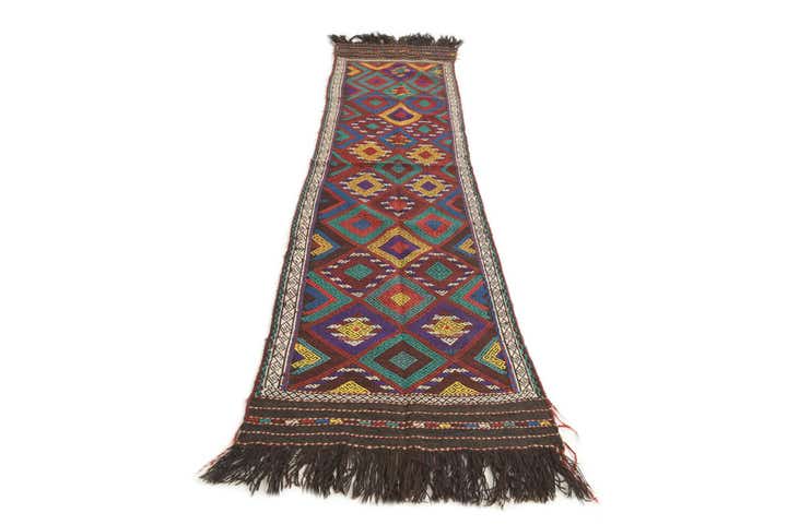 1' 10 x 7' 5 Hand Knotted Kilim Fars Persian Wool Runner Rug