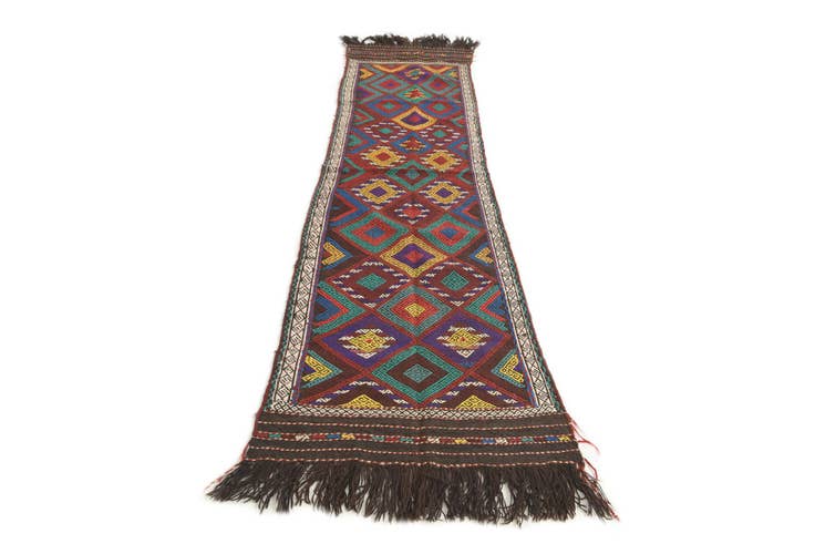 Detail image of 1' 10 x 7' 5 Hand Knotted Kilim Fars Persian Wool Runner Rug