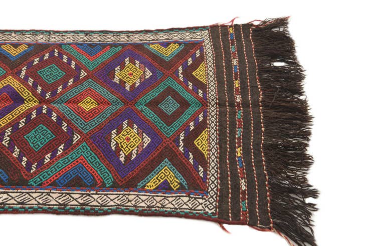 Detail image of 1' 10 x 7' 5 Hand Knotted Kilim Fars Persian Wool Runner Rug