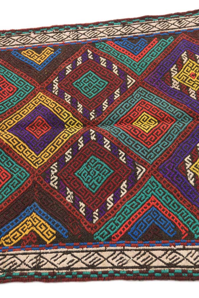 1' 10 x 7' 5 Hand Knotted Kilim Fars Persian Wool Runner Rug