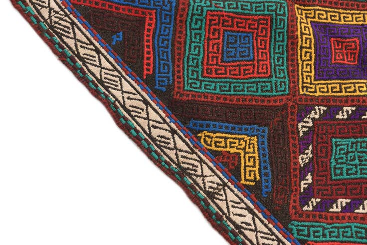 Detail image of 1' 10 x 7' 5 Hand Knotted Kilim Fars Persian Wool Runner Rug