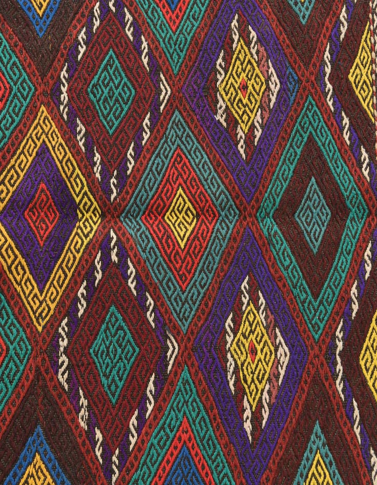 Detail image of 1' 10 x 7' 5  Hand Knotted Kilim Fars Persian Wool Runner Rug