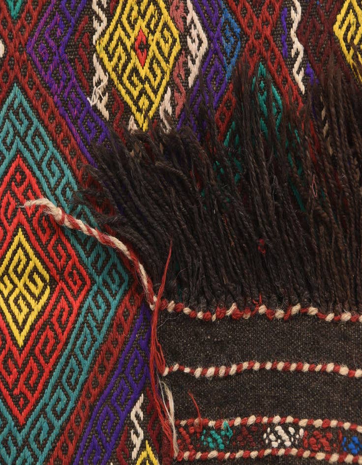 Detail image of 1' 10 x 7' 5  Hand Knotted Kilim Fars Persian Wool Runner Rug