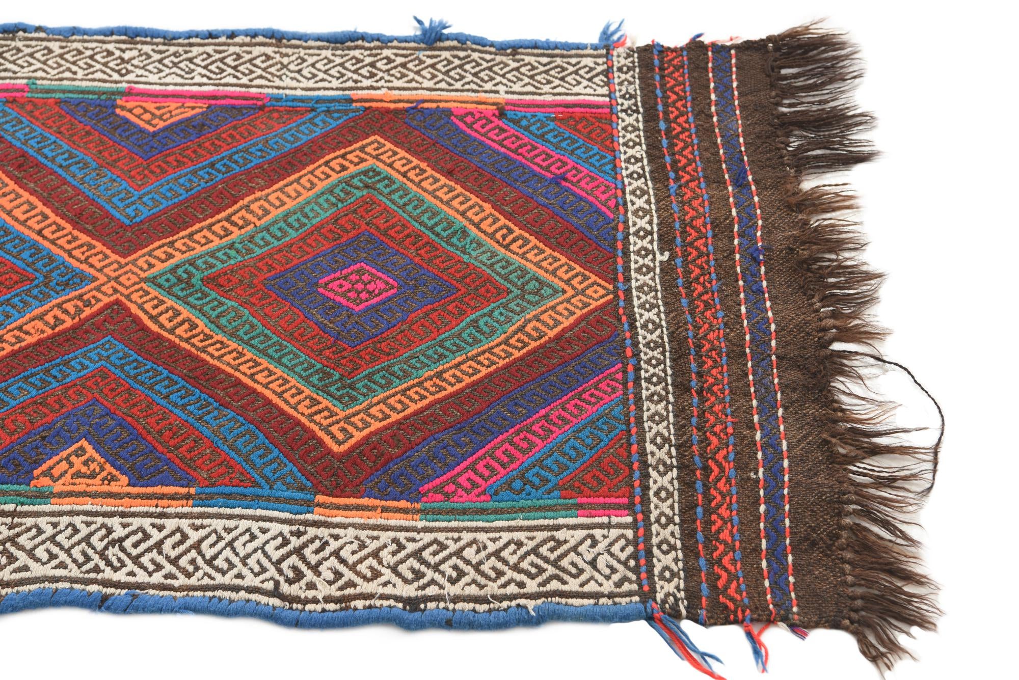 2' 1 x 8' 3 Hand Knotted Kilim Fars Persian Wool Runner Rug