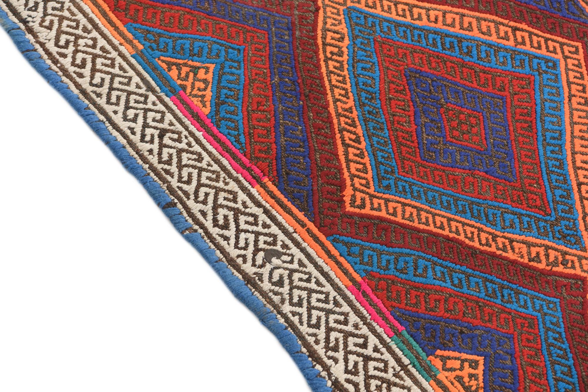 2' 1 x 8' 3 Hand Knotted Kilim Fars Persian Wool Runner Rug
