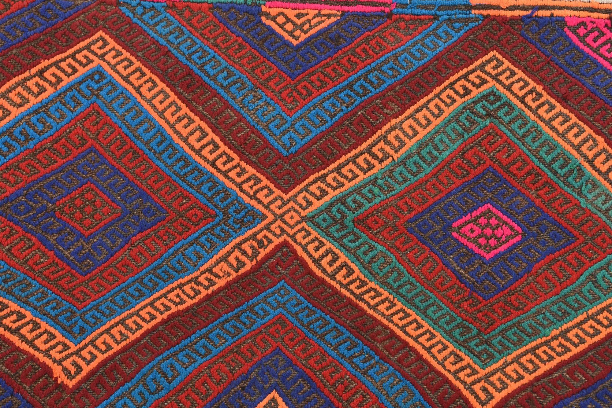 2' 1 x 8' 3 Hand Knotted Kilim Fars Persian Wool Runner Rug