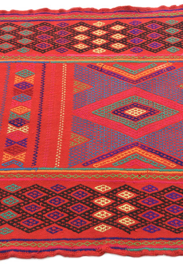 Detail image of 2' 6 x 8' Hand Knotted Kilim Fars Persian Wool Runner Rug