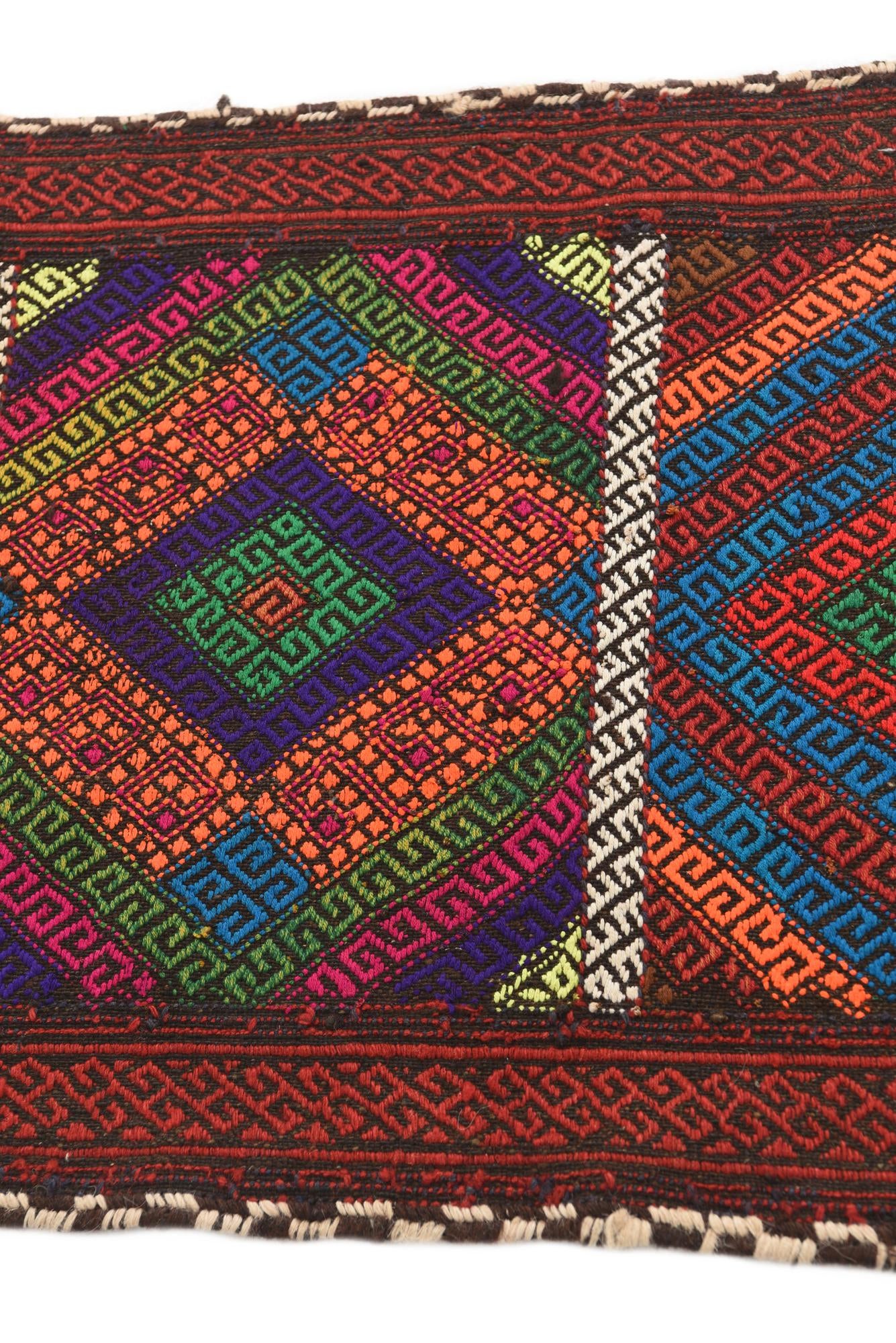 2' 8 x 7' 3 Hand Knotted Kilim Fars Persian Wool Runner Rug