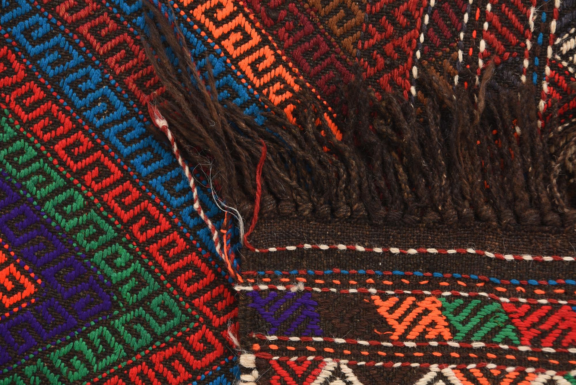 2' 8 x 7' 3 Hand Knotted Kilim Fars Persian Wool Runner Rug