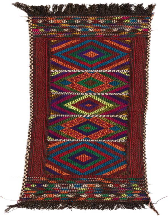 Detail image of 2' 8 x 7' 3 Hand Knotted Kilim Fars Persian Wool Runner Rug